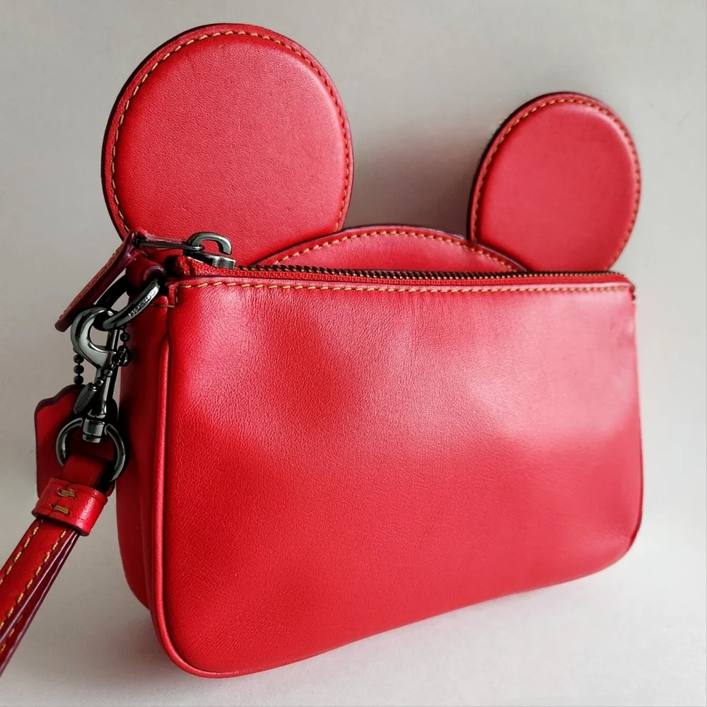 Coach × Disney Red Mickey Wristlet With Detachable Strap & Hang Tag - Picture 10 of 16